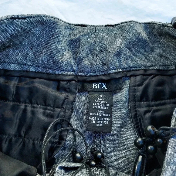 NWT BCX Shorts with Belt and Button Detail on Legs Linen and Cotton Blend Grey 3 - Picture 11 of 14